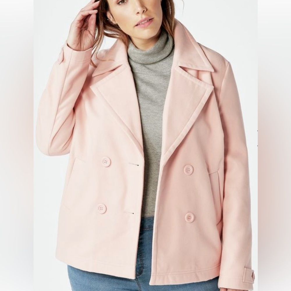 Brand New. Tags still on. JustFab Peacoat. Never worn. Original price is $65.